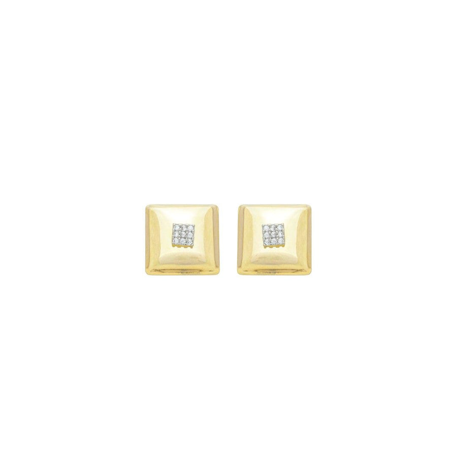 Brinco Quadrado Giselle Zircônias Folheado a Ouro 18k e Folheado em Ródio Branco - Piuka