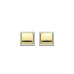 Brinco Quadrado Letícia Folheado a Ouro 18k Folheado em Ródio Branco - Piuka