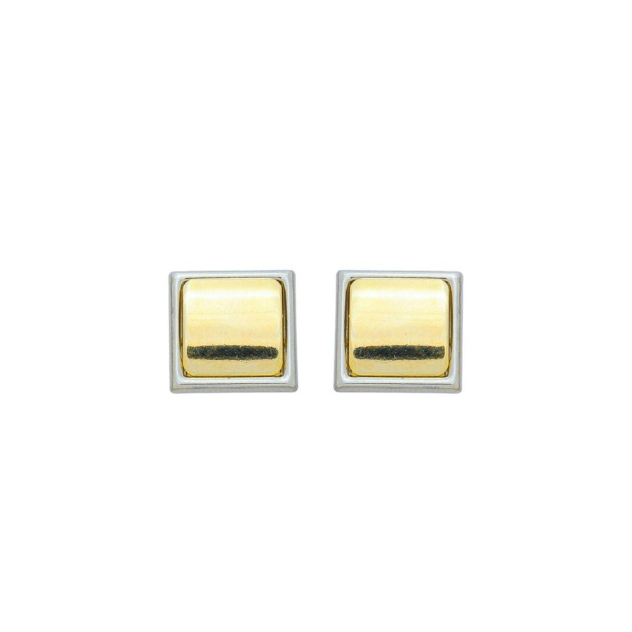 Brinco Quadrado Letícia Folheado a Ouro 18k Folheado em Ródio Branco - Piuka