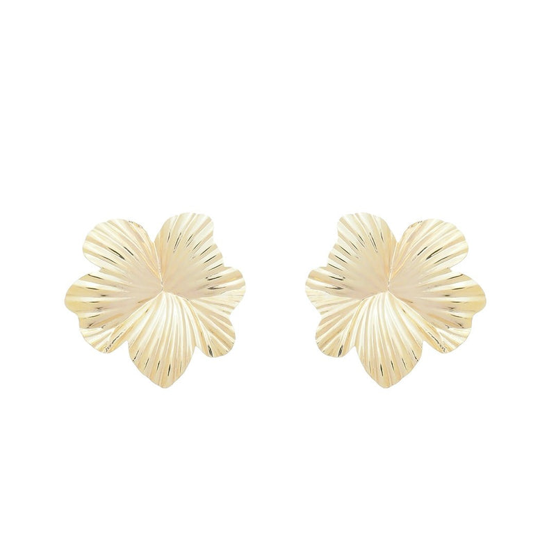 Brinco Raissa Matelado Flor Folheado a Ouro 18k - Piuka