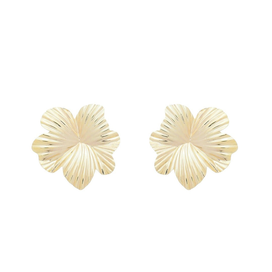 Brinco Raissa Matelado Flor Folheado a Ouro 18k - Piuka