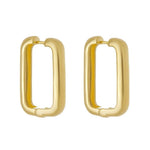 Brinco Retangular Helena Lisa G Folheado a Ouro 18k - Piuka