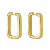Brinco Retangular Helena Lisa G Folheado a Ouro 18k - Piuka