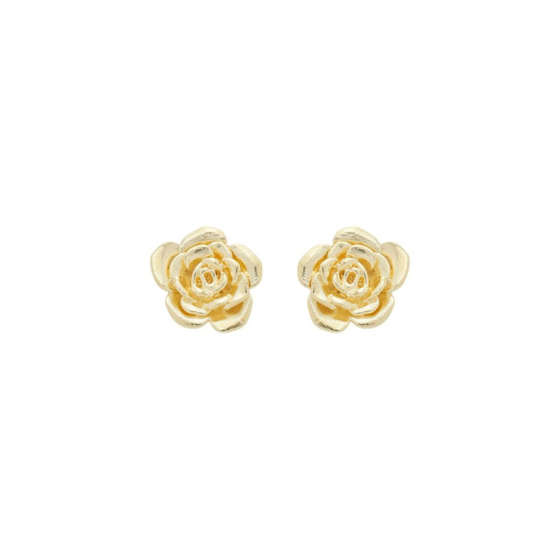 Brinco Segundo Furo Aurora Rosa Metal Folheado a Ouro 18k - Piuka