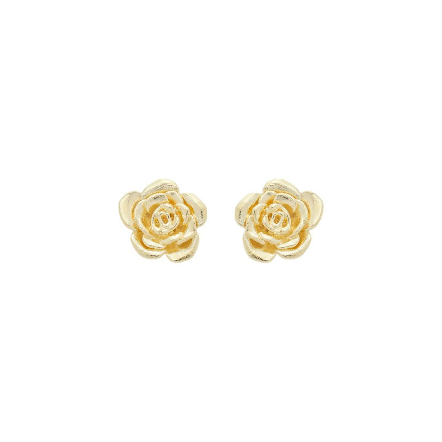Brinco Segundo Furo Aurora Rosa Metal Folheado a Ouro 18k - Piuka