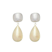 Brinco Stella Gota Folheado a Ouro e Ródio Branco - Piuka