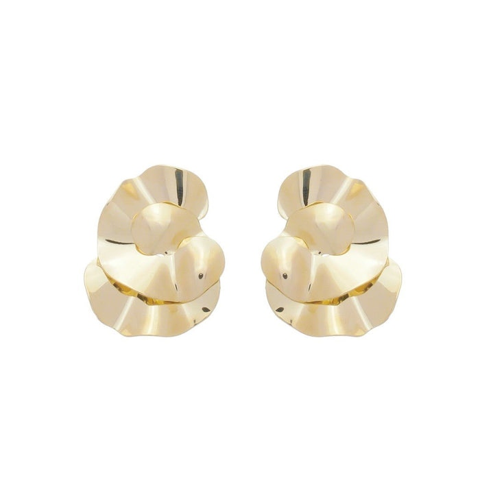 Brinco Thais Matelado Redondo Folheado a Ouro 18k