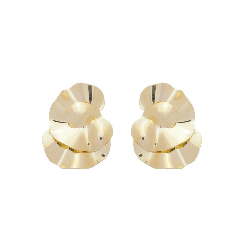 Brinco Thais Matelado Redondo Folheado a Ouro 18k - Piuka