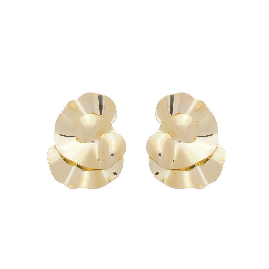 Brinco Thais Matelado Redondo Folheado a Ouro 18k - Piuka