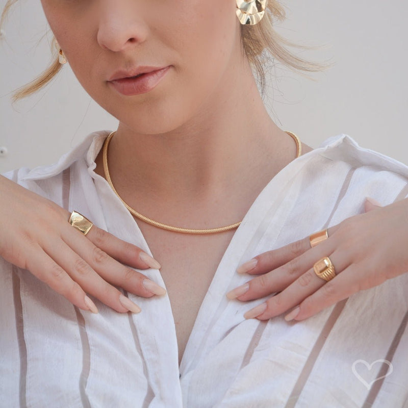 Brinco Thais Matelado Redondo Folheado a Ouro 18k - Piuka
