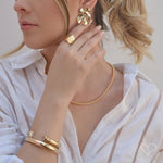 Brinco Thais Matelado Redondo Folheado a Ouro 18k - Piuka
