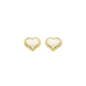 Brincos de Coração Madrepérola Olivia Folheado à Ouro 18k - Piuka