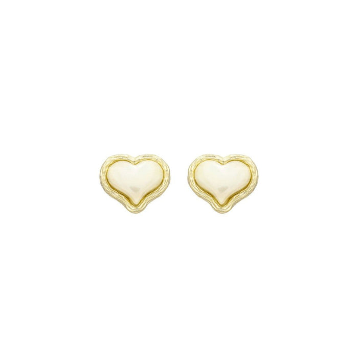 Brincos de Coração Madrepérola Olivia Folheado à Ouro 18k