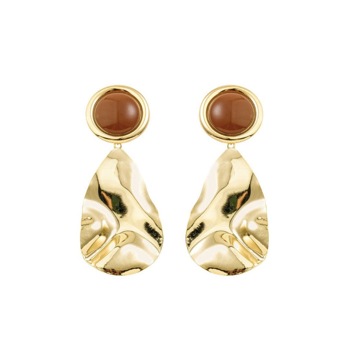 Bringo Orgânico Cora Marrom Folheado a Ouro 18k