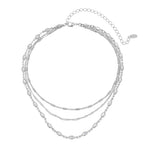 Choker 3 Voltas Zircônias Folheado em Ródio Branco Sossô - Piuka