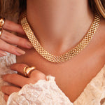 Choker Aurora Malha Relógio Folheada Ouro 18k - Piuka