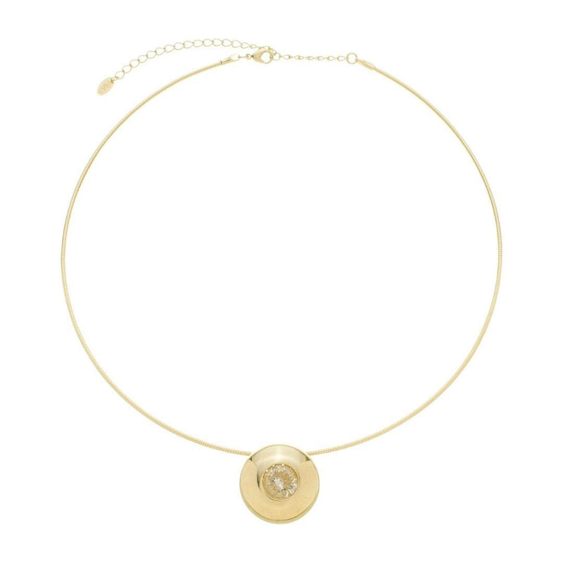 Choker Chiara Botão Zircônia Folheado a Ouro 18k - Piuka