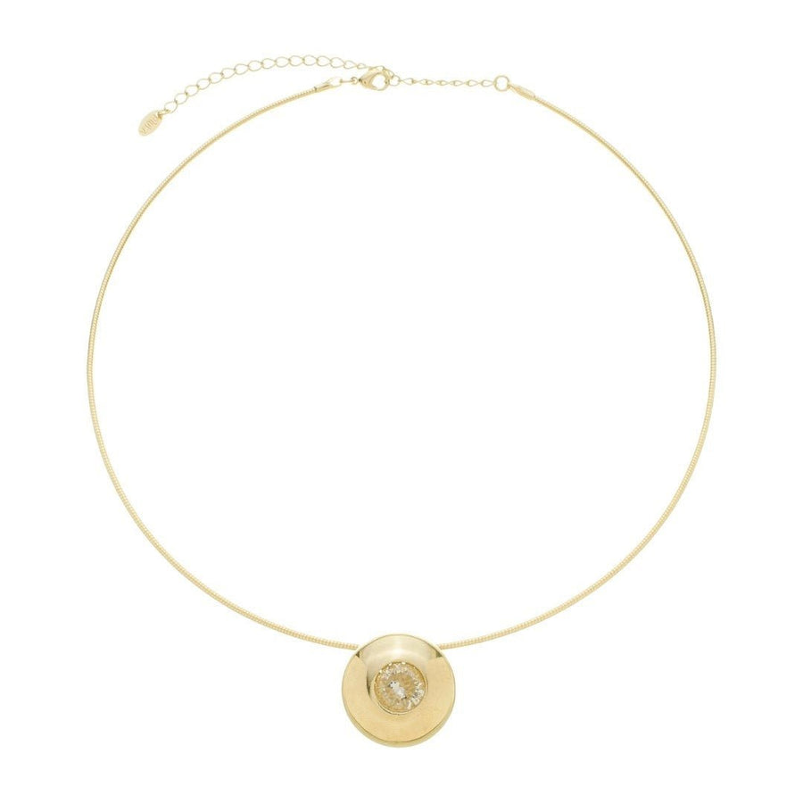 Choker Chiara Botão Zircônia Folheado a Ouro 18k - Piuka