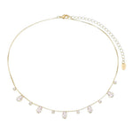 Choker Dhil Gotas Zircônias Cristal Folheada a Ouro 18k - Piuka