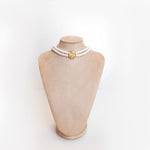Choker Dupla Marina Pérolas Flor Folheada a Ouro 18k - Piuka