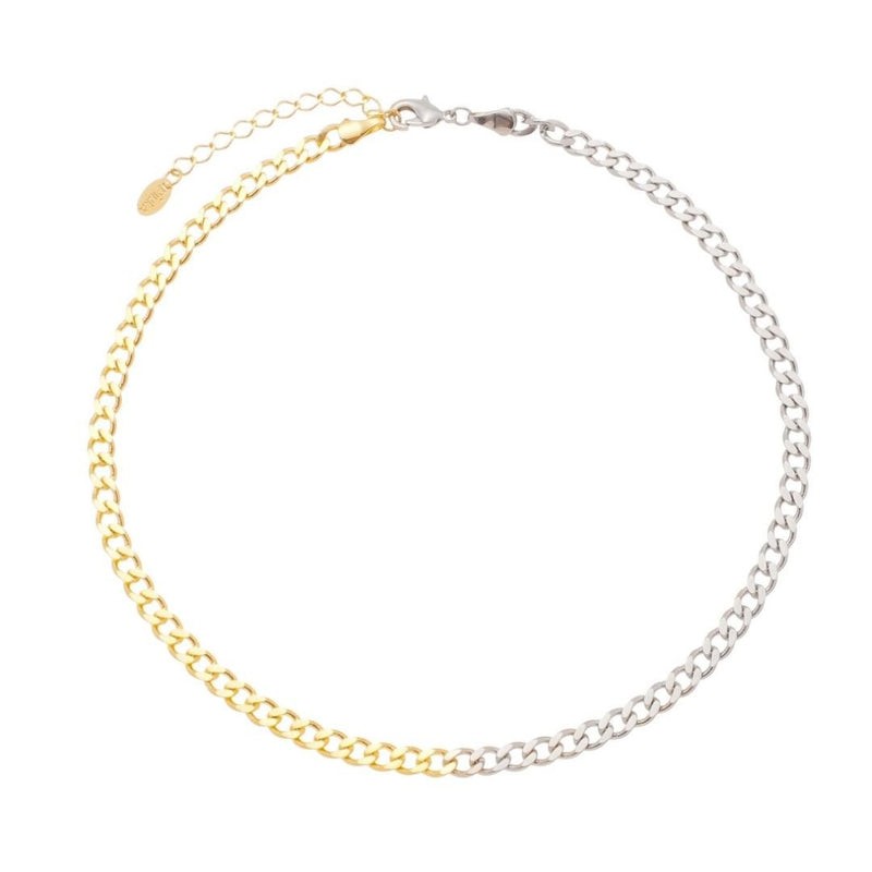 Choker Elos Groumet Folheada a Ouro 18k e Folheada em Ródio Branco Frida - Piuka
