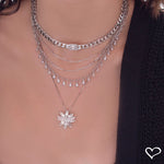 Choker Elos Grumet Zircônias Folheada em Ródio Branco Letizia - Piuka