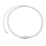 Choker Elos Grumet Zircônias Folheada em Ródio Branco Letizia - Piuka