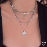 Choker Elos Grumet Zircônias Folheada em Ródio Branco Letizia - Piuka