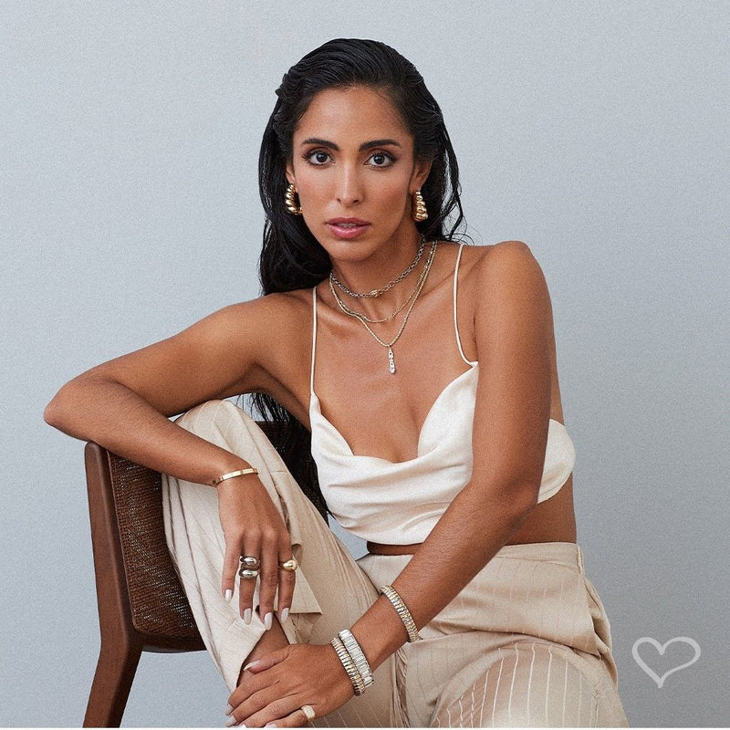 Choker Ester Zircônia Folheada em Ródio Branco e Folheado a Ouro 18k - Piuka