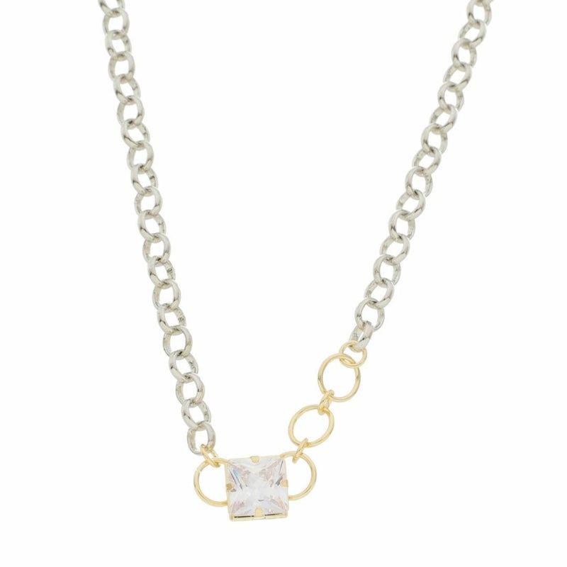 Choker Ester Zircônia Folheada em Ródio Branco e Folheado a Ouro 18k - Piuka