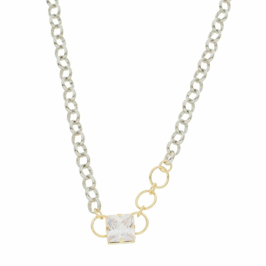 Choker Ester Zircônia Folheada em Ródio Branco e Folheado a Ouro 18k - Piuka