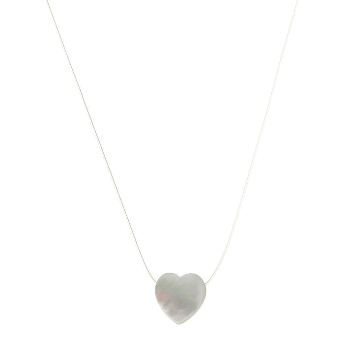 Choker Fio de Nylon Coração Madrepérola Folheado a Ouro 18k