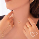 Choker Fio de Nylon Letra Inicial Zircônia Folheada a Ouro 18k - Piuka