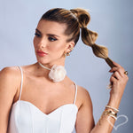 Choker Flor de Pescoço Voal Off White Piuka - Piuka