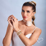 Choker Flor de Pescoço Voal Off White Piuka - Piuka