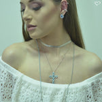 Choker Kendal Folhinhas Folheado em Ródio Branco Piuka - Piuka