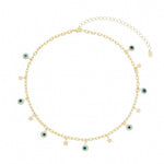 Choker Lara Olho Grego e Mini Estrelas Folheada a Ouro 18k - Piuka