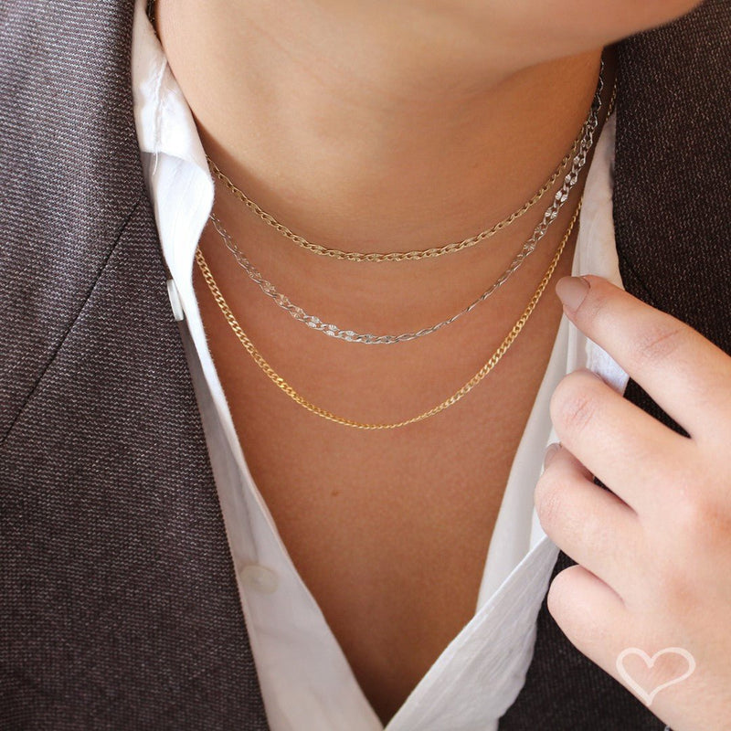 Choker Linda Elos Diamantados Folheada em Ródio Branco - Piuka