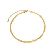 Choker Malha Anielle Folheada a Ouro 18k - Piuka