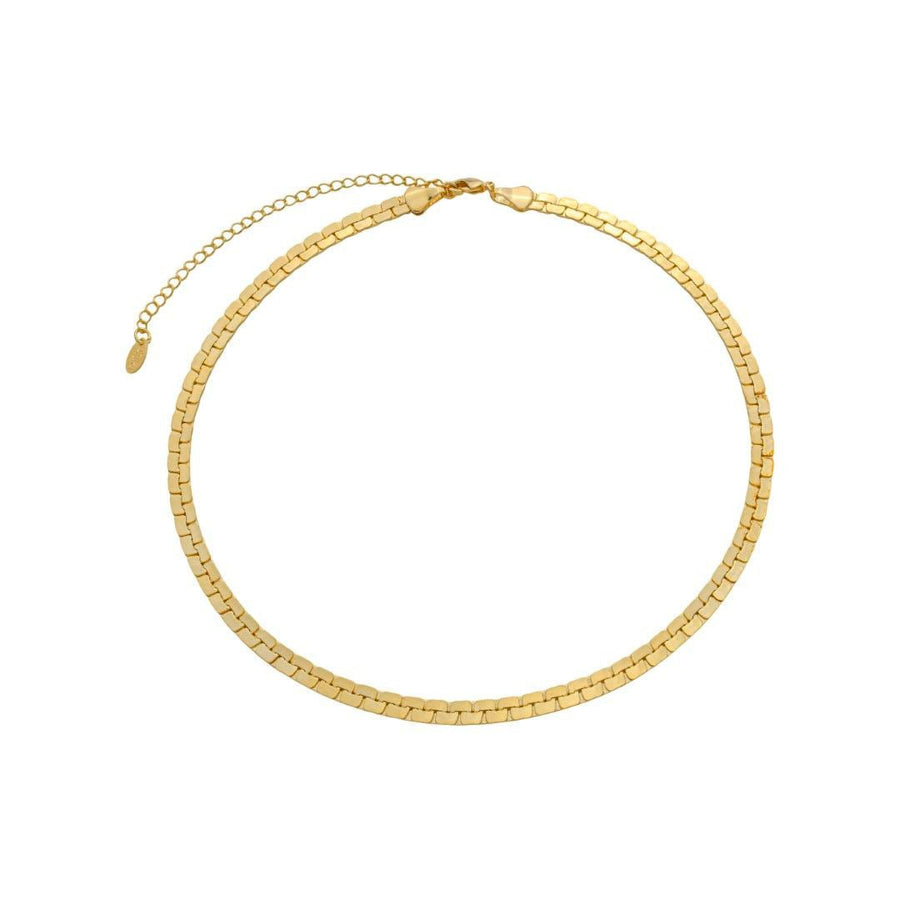 Choker Malha Anielle Folheada a Ouro 18k - Piuka