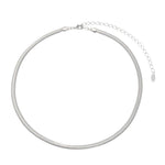 Choker Malha Metal Fina Folheado em Ródio Branco Fernanda - Piuka