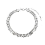 Choker Maria Malha Relógio Folheada em Ródio Branco - Piuka