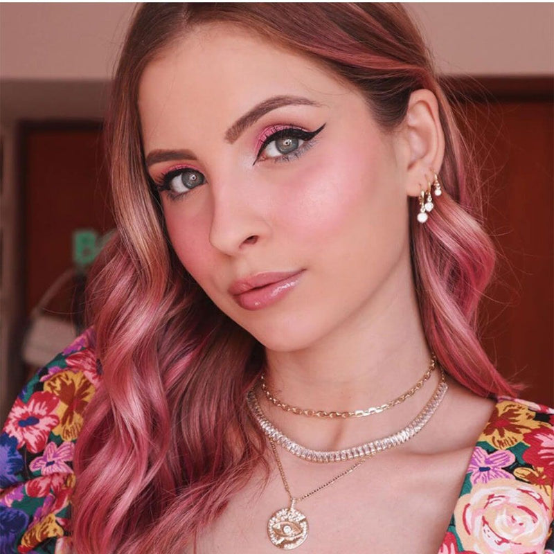 Choker Medalha Olho Grego Zircônia Folheada a Ouro 18k Santorini - Piuka