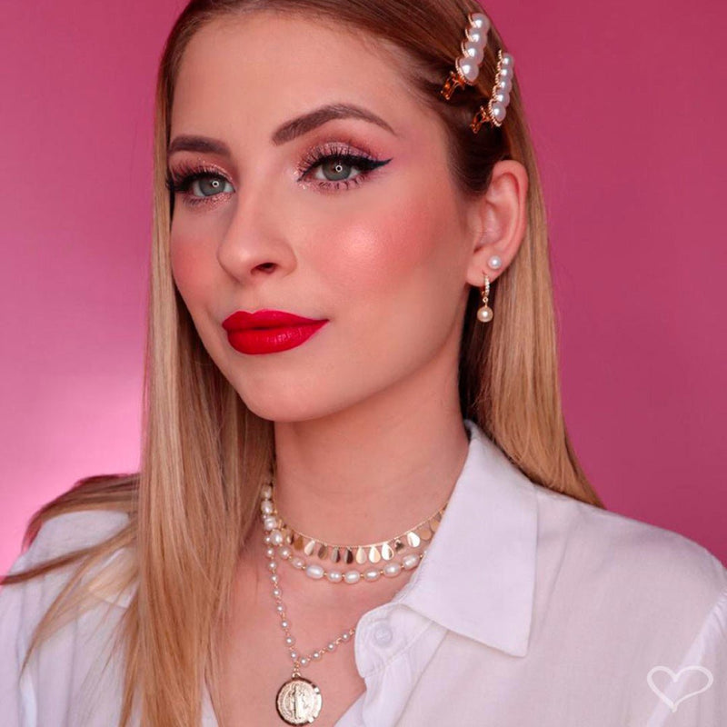 Choker Medalha São Bento Pérolas Folheado a Ouro 18k - Piuka