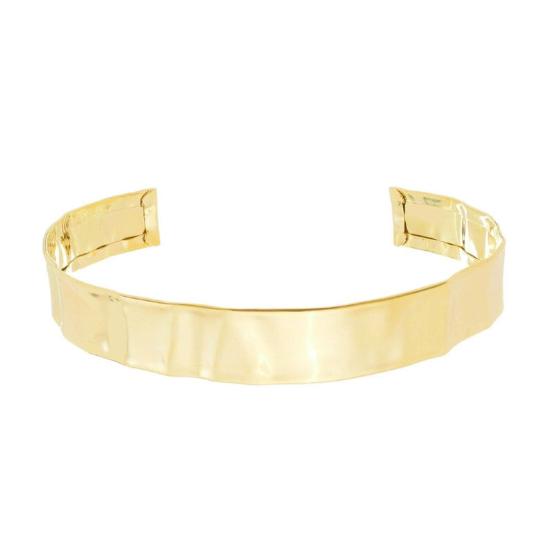 Choker Metal Amassado Folheada a Ouro 18k Kristy - Piuka