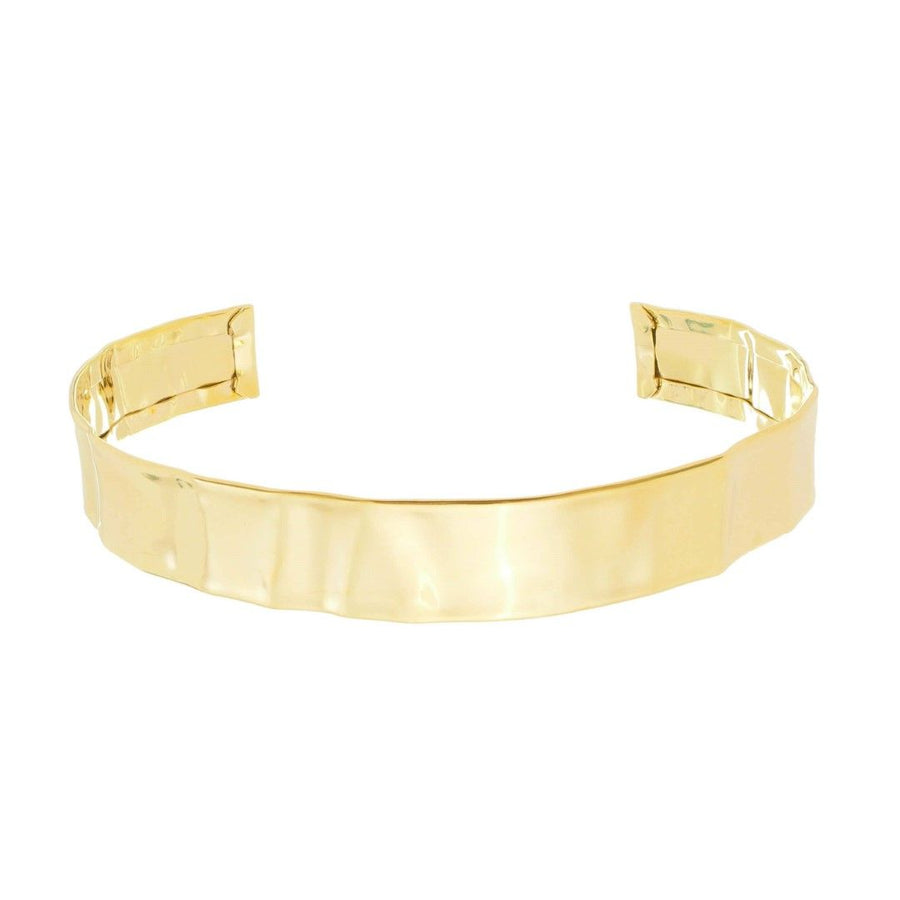 Choker Metal Amassado Folheada a Ouro 18k Kristy - Piuka