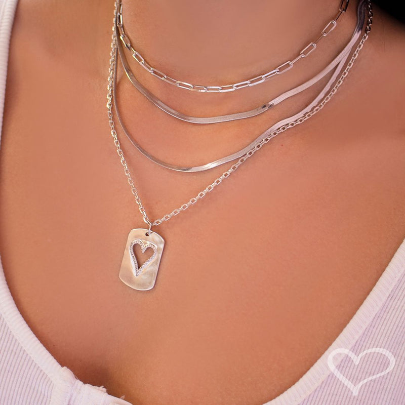 Choker Miley Folheada em Ródio Branco - Piuka