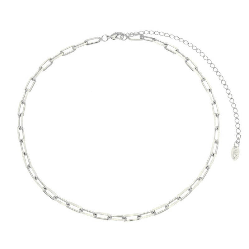 Choker Miley Folheada em Ródio Branco - Piuka