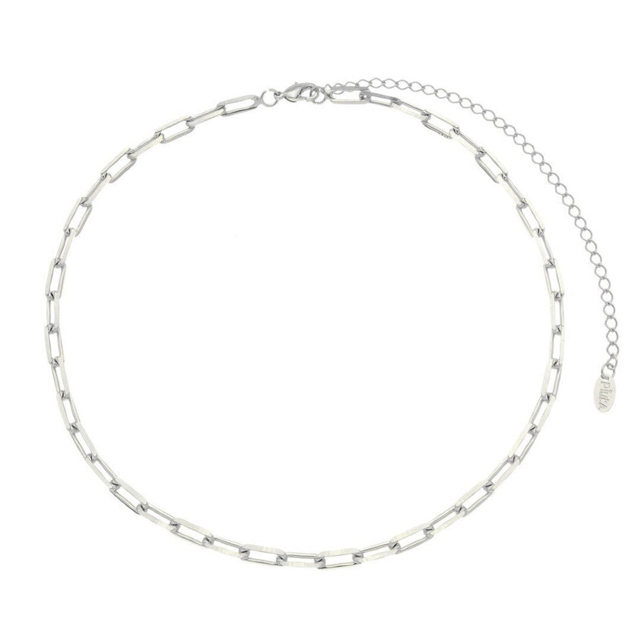 Choker Miley Folheada em Ródio Branco - Piuka