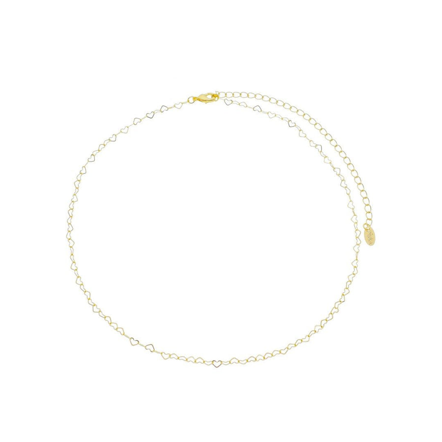 Choker Mirela Mini Corações Folheado a Ouro 18k - Piuka